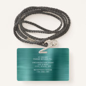 グリーンモダンメタリック会社の写真ID バッジ (裏面ランヤード)