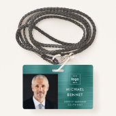 グリーンモダンメタリック会社の写真ID バッジ (正面ランヤード)