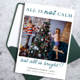 グリーンモダンメリークリスマスキッズ写真 シーズンカード