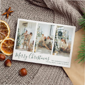 グリーンモダンメリークリスマスフォーフォトコラージュ シーズンカード