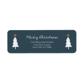 グリーンモダンメリークリスマス住所 シール (正面)