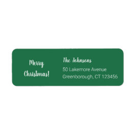 グリーンモダンメリークリスマス差出人住所 ラベル