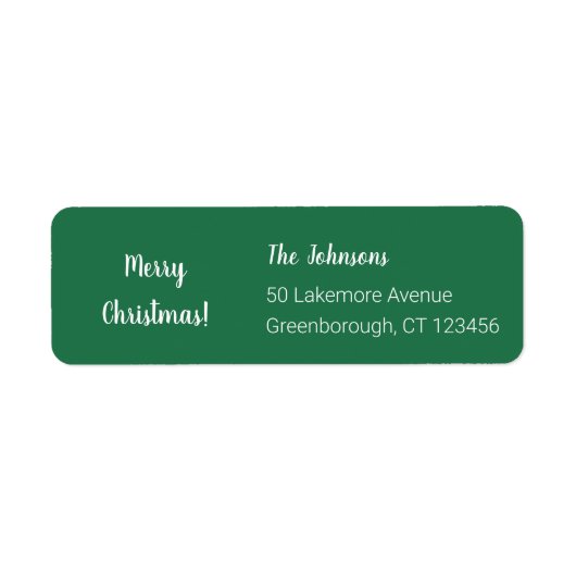 グリーンモダンメリークリスマス差出人住所 ラベル (正面)