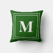 グリーンモダンモノグラム装飾用クッション クッション (裏面)