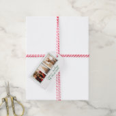 グリーンモダンラインホリデーフォトギフトラベル ギフトタグ (より糸付き)