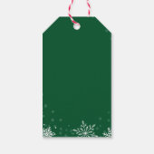 グリーンモダンラインホリデー写真 ギフトタグ (裏面)