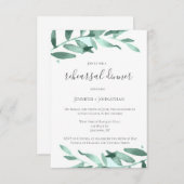 グリーンモダンリースリハーサルのディナー招待状 招待状 (正面/裏面)