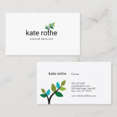 グリーンモダンリーフスプリグナチュラルオーガニック美しい 名刺 (正面/裏面)