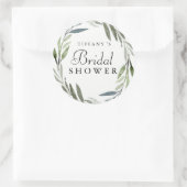 グリーンモダンリーフリースブライダルシャワーシール ラウンドシール (バッグ)