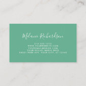 グリーンモダンリー·ピンク·フローラ·ネオミント 名刺 (裏面)