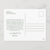 グリーンモダンレタリングファイブフォトメリークリスマス シーズンポストカード (裏面)