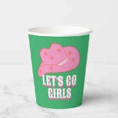 グリーンモダンレッツゴーガールズカウボーイハットロデオ 紙コップ (裏面)