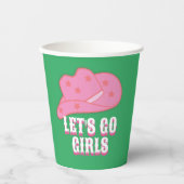 グリーンモダンレッツゴーガールズカウボーイハットロデオ 紙コップ (正面)