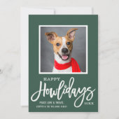 グリーンモダンレッドハッピーハウリデイズワンピードッグ写真 シーズンカード (正面)
