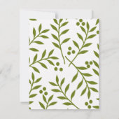 グリーンモダンレッドベリータイポグラフィホリデーパーティー 招待状 (裏面)