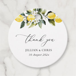 グリーンモダンレモンフローラ結婚ズ・サンキュー フェイバータグ