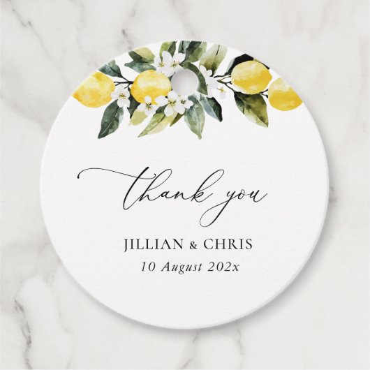 グリーンモダンレモンフローラ結婚ズ・サンキュー フェイバータグ (正面)