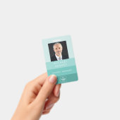 グリーンモダン会社写真ID バッジ (手持ち)