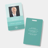 グリーンモダン会社写真ID バッジ (正面＆裏面)