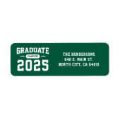 グリーンモダン卒業差出人住所ラベル ラベル (正面)