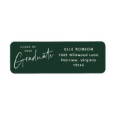 グリーンモダン卒業差出人住所 ラベル (正面)