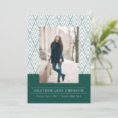 グリーンモダン卒業 案内状 (スタンド正面)