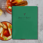グリーンモダン婚約ギフト空白のカクテルレシピ ノートブック