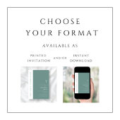 グリーンモダン宗教十字少年ファースト・コミュニオン 招待状