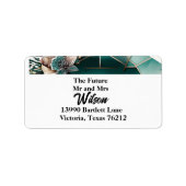 グリーンモダン幾何デザイン差出人住所ラベル ラベル (正面)
