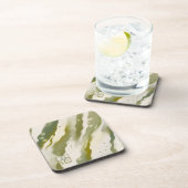 グリーンモダン抽象芸術アートモノグラムコースター コースター (右側)