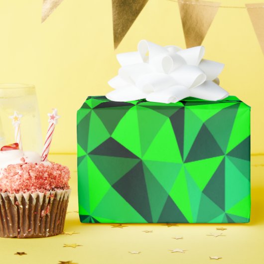 グリーンモダン未来的抽象芸術St patricksパーティー ラッピングペーパー (誕生日パーティー)