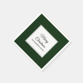 グリーンモダン深いダーク無地のクリスマス スタンダードカクテルナプキン (角)