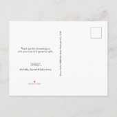 グリーンモダン男の赤ちゃんシャワーかわいい 案内ポストカード (裏面)