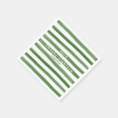 グリーンモダン絵を描ストライプ紙ナプキンス スタンダードカクテルナプキン (角)
