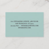 グリーンモダン美しいパーソナライズされたユーザー名 名刺 (裏面)