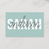 グリーンモダン美しいパーソナライズされたユーザー名 名刺 (正面)