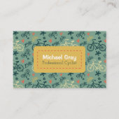 グリーンモダン自転車パターンプロフェッショナル自転車 名刺 (正面)