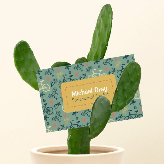 グリーンモダン自転車パターンプロフェッショナル自転車 名刺