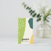 グリーンモダン色彩の鮮やか抽象芸術図形 名刺 (スタンド正面)