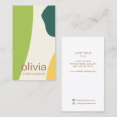 グリーンモダン色彩の鮮やか抽象芸術図形 名刺 (正面/裏面)