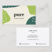 グリーンモダン色彩の鮮やか抽象芸術図形 名刺 (正面/裏面)