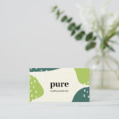 グリーンモダン色彩の鮮やか抽象芸術図形 名刺 (スタンド正面)