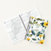 グリーンモダン葉フラワーファミリーレシピ本 ノートブック (内部)