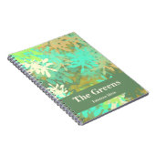グリーンモダン葉抽象デザイン ノートブック (右側)