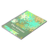 グリーンモダン葉抽象デザイン ノートブック (左側)