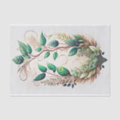 グリーンモダン金ゴールドつる植物イラストレーション 薄葉紙 (正面)