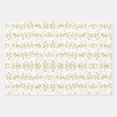 グリーンモダン金ゴールドエレガントクリスマスホリデー ラッピングペーパーシート (正面3)