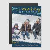 グリーンモダン金ゴールドスクリプシンプルト磁気 (正面/裏面)