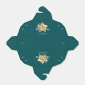 グリーンモダン金ゴールドスタークリスマス フェイバーボックス (折り畳みなし)