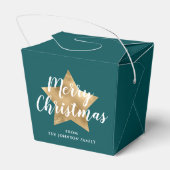 グリーンモダン金ゴールドスタークリスマス フェイバーボックス (裏面サイド)